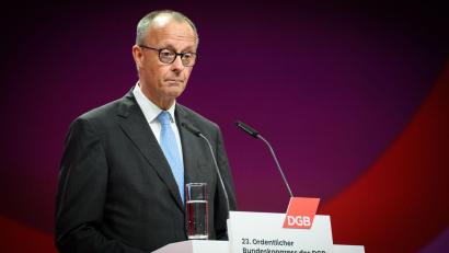 Bild: Bernd von Jutrczenka/dpa
Merz drang beim DGB-Kongress mit seinen Reformappellen nicht durch.