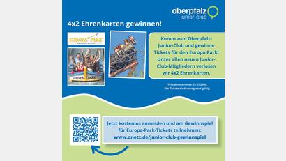 Bild: Oberpfalz-Medien
Mit der kostenlosen Anmeldung zum Junior-Club nimmt man derzeit automatisch an der Verlosung von Europa-Park-Tickets teil.