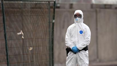 Bild: AP/dpa
Beim Kontakt mit dem Hantavirus sollte ein Schutzanzug Pflicht sein.