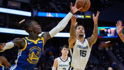 Bild: Godofredo A. Vásquez/AP/dpa
Brandon Clarke (r.) spielte seine gesamte NBA-Karriere für die Memphis Grizlies.