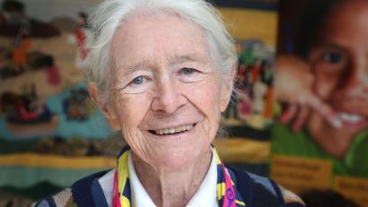 Bild: Karl-Josef Hildenbrand/dpa
Schwester Karoline Mayer traf in Chile Elke Büdenbender - und auf dem Katholikentag erneut.