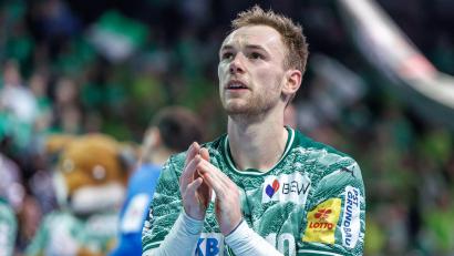 Bild: Andreas Gora/dpa
Mathias Gidsel von den Füchsen Berlin gilt als bester Handballer der Welt. (Archivbild)