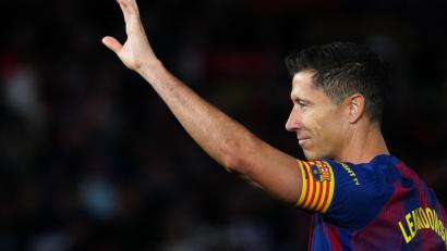 Bild: Joan Mateu Parra/AP/dpa
Verabschiedet sich vom FC Barcelona: Robert Lewandowski.