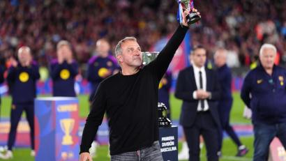 Bild: Joan Mateu Parra/AP/dpa
Flick will mit Barça nun auch die Champions League gewinnen. (Archivbild)