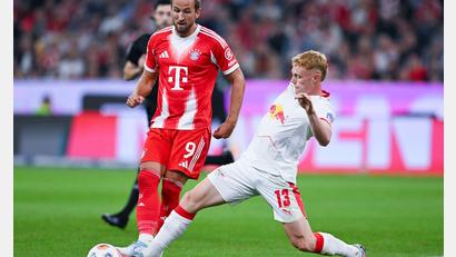 Bild: Sven Hoppe/dpa
Der FC Bayern um Harry Kane (l) spielt gegen Leipzig in der Saisonvorbereitung. (Archivbild)
