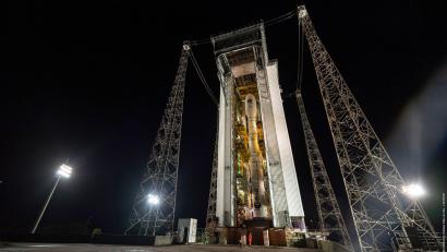 Bild: J Georget/Esa/dpa
Eine Vega-C-Rakete nahm den Satelliten an Bord.