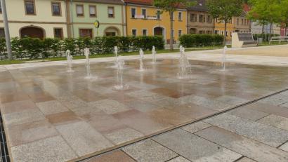 Bild: rn
"Die Wasserspiele laufen wieder", verkündete Bürgermeister Karlheinz Schultes