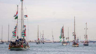 Bild: Joan Mateu Parra/AP/dpa
Israel hat Hunderte Gaza-Aktivisten ausgewiesen. Foto Archiv