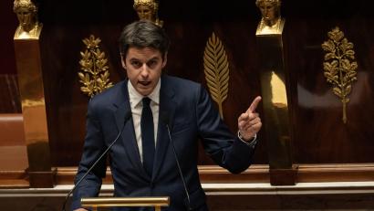 Bild: Aurelien Morissard/XinHua/dpa
Gabriel Attal will dem französischen Präsidenten Emmanuel Macron in seinem Amt nachfolgen. (Archivbild)