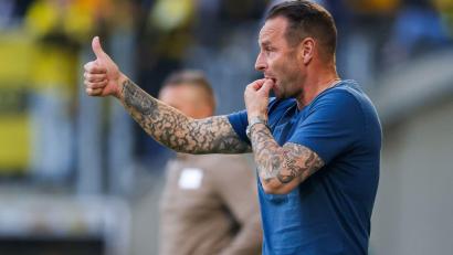 Bild: Christoph Reichwein/dpa
Versöhnlicher Saisonabschluss für MSV-Trainer Dietmar Hirsch (Archivbild).
