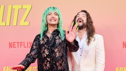 Bild: Annette Riedl/dpa
Bill (links) und Tom Kaulitz nehmen die Abfuhr von Angela Merkel mit Humor. (Archivbild)