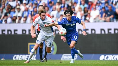 Bild: Silas Stein/dpa
Verlässt den FC Bayern: Grayson Dettoni (l.). (Archivbild)