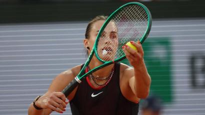 Bild: Aurelien Morissard/AP/dpa
Aryna Sabalenka war gegen Osaka hochkonzentriert.