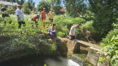 Bild: Rainer Knoll
Fachleute vom Wasserwirtschaftsamt, dem Projekt Fluss.Frei.Raum, der Gemeinde Kirchenthumbach und OG-Vorsitzenden Reinhold Wilterius bei der Mittelmühle.