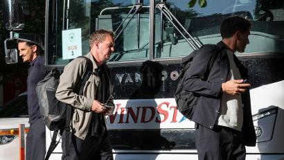 Bild: Christian Charisius/dpa
Bundestrainer Julian Nagelsmann bei der Ankunft am Teamhotel in Chicago.