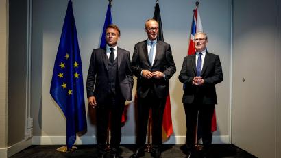 Bild: Kay Nietfeld/dpa
Frankreich, Deutschland und Großbritannien waren als E3 bei den Ukraine-Verhandlungen zuletzt nur an der Seitenlinie.