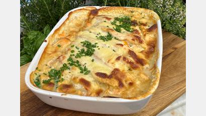 Bild: dmsi
Das Gratin mit Geflügel und Kürbis lädt zum nachkochen ein.