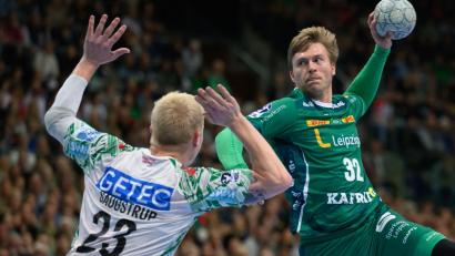 Bild: Hendrik Schmidt/dpa
Franz Semper und die Bundesliga-Handballer des SC DHfK Leipzig kassierten eine knappe Niederlage in Lemgo. (Archivfoto)