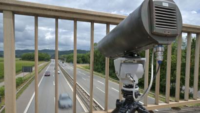 Bild: Harald Tittel/dpa
Die Monocam bei einem Test-Einsatz in Rheinland-Pfalz. (Archivbild)
