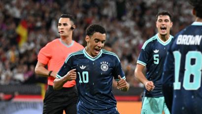 Bild: Federico Gambarini/dpa
Ist Teil eines WM-Werbeclips: Jamal Musiala. (Archivbild)