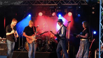 Bild: Holger Stiegler
Die Band "Vintage Pie" stand am Samstag beim kostenlosen Open-Air am Eisweiher-Gelände auf der Bühne.