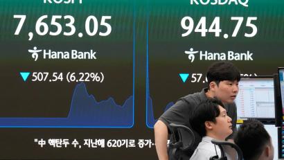 Bild: Ahn Young-joon/AP/dpa
Der südkoreanische Leitindex hat am Montagmorgen deutlich nachgegeben.