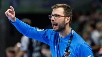 Bild: Andreas Gora/dpa
Wechselt im nächsten Jahr nach Melsungen: Berlins Meistermacher Jaron Siewert. (Archivbild)
