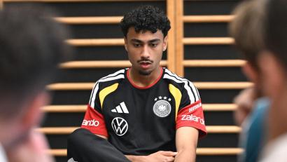 Bild: Federico Gambarini/dpa
Nathaniel Brown im DFB-Trainingslager. Wechselt er zur neuen Saison zum FC Bayern?