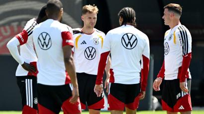 Bild: Federico Gambarini/dpa
Deutschlands Kapitän Joshua Kimmich im Training vor dem ersten WM-Spiel gegen Curacao.