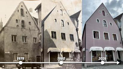 Bild: Christine Ferrandino/ Rudi Bonkoß/ Theresa Kotz; Grafik: Franka Eichl 
Christine und Giovanni Ferrandino eröffneten 1980 ihre "Boutique Christin" in der Weidener Altstadt. Im Jahr zuvor war das Gebäude abgerissen worden und anschließend maßstabsgetreu wieder aufgebaut.