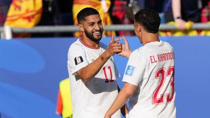 Bild: Martin Meissner/AP/dpa
Traf auch schon beim 1:1 gegen Brasilien: Marokkos Ismael Saibari.