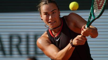 Bild: Aurelien Morissard/AP/dpa
Aryna Sabalenka hat in Berlin keine Chance mehr auf den Titel. (Archivbild)