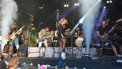 Bild: Josef Rosner
Die Band "Noise Factor" hatte ein Heimspiel beim Rock’n-Ride Spendenfestival.