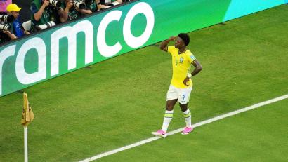 Bild: Nick Potts/PA Wire/dpa
Vinicius Junior feierte zwei Tore für Brasilien.