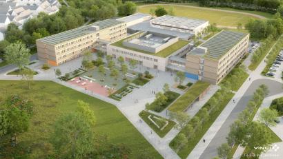 Grafik: Vinci Facilities Solutions GmbH 
2029 soll der komplette Schulkomplex fertiggestellt sein. Auch künftig werden die Sophie-Scholl-Realschule und die Hans-Scholl-Realschule getrennt nach Mädchen und Jungen aufgebaut sein.