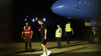 Bild: Christian Charisius/dpa
Viel Arbeit, wenig Zeit: Julian Nagelsmann bei der Rückkehr nach Winston-Salem.