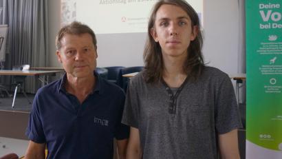 Bild: jut
Erfolgsgeschichte: Dittmar Weineck (links), Ausbildungsleiter bei IMG, und sein Azubi Denys Sannikov haben sich im vergangenen Jahr beim Aktionstag "Triff deinen Chef" kennengelernt.
