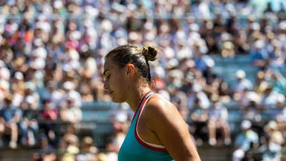 Bild: Hannes Albert/dpa
Aryna Sabalenka verkürzt in Wimbledon ihre Zeit für die Medien - es ist ein erneutes Zeichen des Protests. (Archivbild)