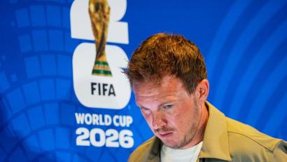 Bild: Martin Meissner/AP/dpa
Julian Nagelsmann hat vor dem K.-o-Rundenspiel gegen Paraguay gesprochen.