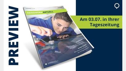 Bild: Agentur PR &amp; Content
Die Beilage „Handwerk aktuell“ liefert Einblicke, Hintergründe und Geschichten aus dem ostbayerischen Handwerk.