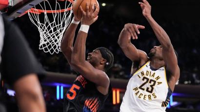 Bild: Yuki Iwamura/AP/dpa
NBA-Champion Ariel Hukporti wechselt von den Knicks nach Philadelphia. (Archivbild)