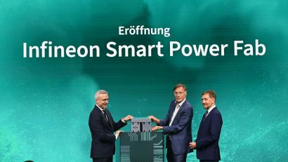 Bild: Robert Michael/dpa
Infineon hat in Dresden eine neue Chipfabrik eröffnet  - die größte weltweit für Leistungshalbleiter.