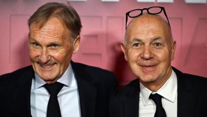 Bild: Florian Wiegand/dpa
DFB-Präsident Bernd Neuendorf (r) und Ligapräsident und DFB-Vize Hans-Joachim Watzke sollen zu Jürgen Klopp in die USA reisen. (Archivbild)