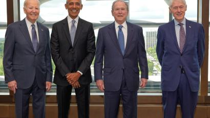 Bild: Pablo Martinez Monsivais/AP Pool/AP/dpa
Die Zeit vor Trump - ehemalige US-Präsidenten (Archivbild).