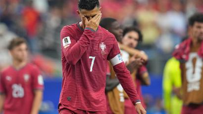 Bild: Julio Cortez/AP/dpa
Aus im Achtelfinale: Portugal und Cristiano Ronaldo sind draußen.
