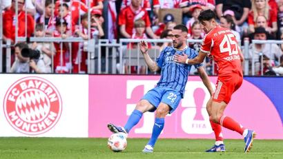 Bild: Harry Langer/dpa
Hier noch Rivalen, bald wieder Teamkollegen bei den Bayern: Ibrahimovic (links) und Pavlovic (rechts). (Archivbild)