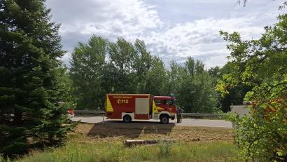 Bild: Eva Kreuzer
Der starke Wind brachte nicht nur die Bäume zum Schwanken, sondern erschwerte auch den Waldbrand-Einsatz am Dienstagnachmittag bei Nabburg.