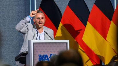 Bild: Klaus-Dietmar Gabbert/dpa
„Die Leute möchten den politischen Wandel“, sagt AfD-Spitzenkandidat Ulrich Siegmund.