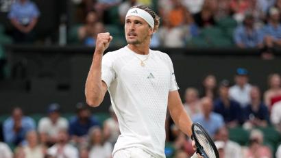 Bild: Kirsty Wigglesworth/AP/dpa
Alexander Zverev steht zum ersten Mal in Wimbledon im Finale.