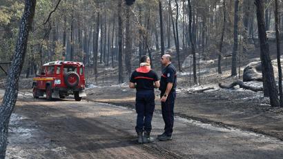 Bild: Emma Da Silva/AP/dpa
Ein freiwilliger Feuerwehrmann hat eingeräumt, im Wald von Fontainebleau Feuer gelegt zu haben.